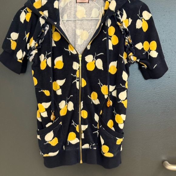 Juicy Couture L Y2K vintage velour lemon hoodie great vintage condition - Picture 4 of 15